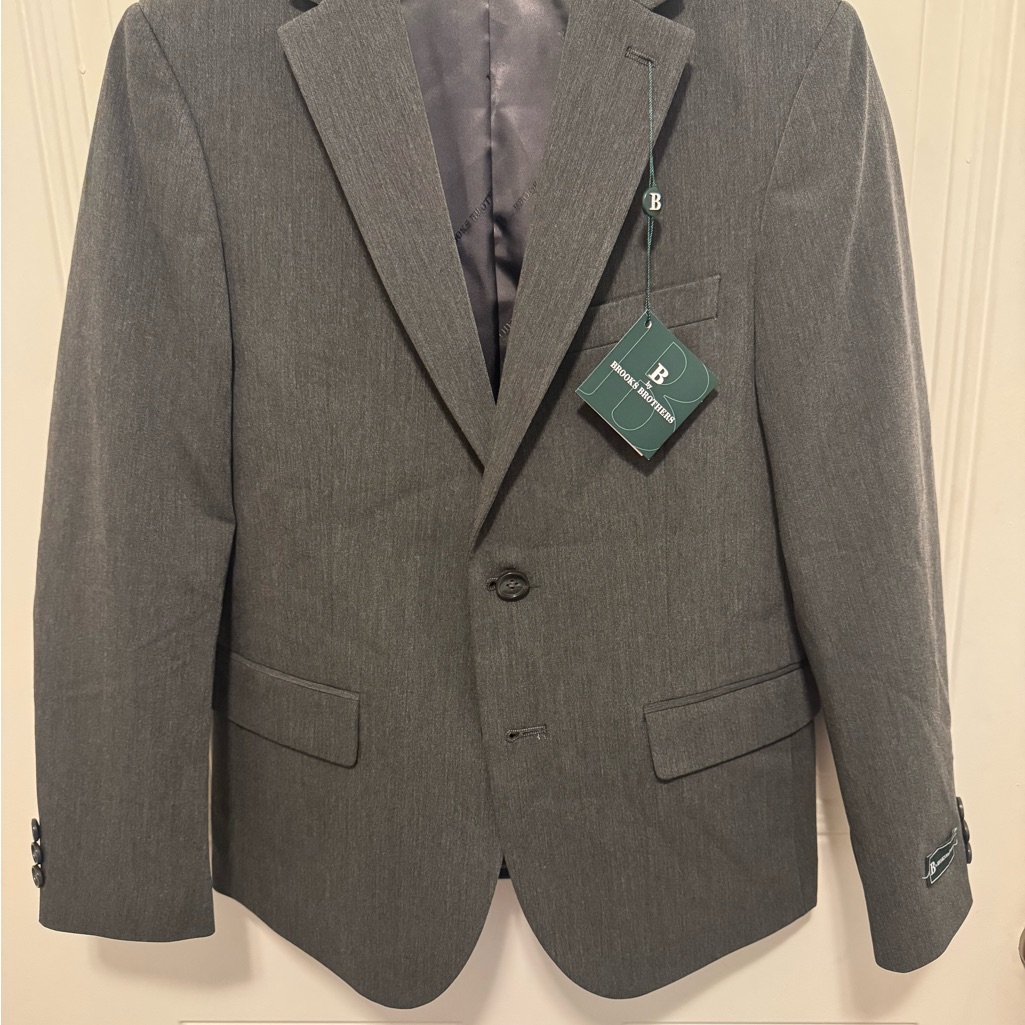 Brand New Brooks Brothers Kids Charcoal Gray Blazer
